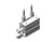 SMC CDUJS12-20DM-F8P compact cylinder cyl, free mount, dbl acting