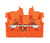 Wago 2250-322 2-conductor miniature through tb with push-button 1 mm², orange