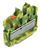Wago 2252-327 2-conductor miniature through tb with push-button 2.5 mm²,  green-yellow