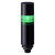 Patlite LR6-102W5BK-G 1-tier 60mm diameter, 24V DC Signal Tower with multi-mount 1/2" NPT socket and M30 external threads; 5-pin M12 connector, Black body, IP65, buzzer and Green LED (supports up to 3 LED and buzzer)