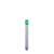 Patlite MP-102C-G 30mm diameter, 1-tier Signal Tower with continuous light; 24V AC/DC, NPN & PNP open collector compatible, 220mm long body, 4-pin male M12 connector, silver body. Green LED module