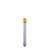 Patlite MP-102C-Y 30mm diameter, 1-tier Signal Tower with continuous light; 24V AC/DC, NPN & PNP open collector compatible, 220mm long body, 4-pin male M12 connector, silver body. Amber LED module