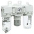 SMC AC30-N03E-3Z-D Air Combination, Air Filter + Regulator + Lubricator, 3/8" NPT, Embedded Gauge, 0.05-0.85 MPa