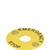 Pizzato VE TF32D5102 Emergency Stop Label - 90mm Yellow Disc with Shaped Hole for Safety Compliance