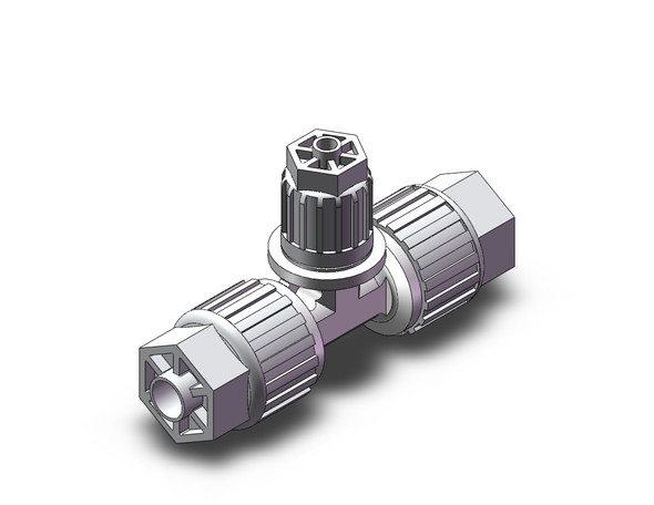 <h2>LQ3, High Purity Fluororesin Fitting, Reducing</h2><p><h3>SMC high purity Hyperflare™ Fitting series LQ* responds to the latest demands in process control. From parts cleaning to assembly and packaging, all processes are controlled for cleanliness, and the use of new PFA virtually eliminates particle generation and TOC (total organic carbon) allowing confident use for the most demanding applications. If chemistries or flow requirements are changed during process, our face seal design allows for quick change of tubing, and/or tube diameters, using the same fitting body. </h3>- High purity fluororesin fitting<br>- Union tee, reducing type<br>- Maximum operating pressure: 0.7MPa<br>- Fluid temperature: 0 to 150 C<br>- Variety of size combinations available<br>- This product is not intended for use in potable water systems<br>- <p><a href="https://content2.smcetech.com/pdf/Fluoropipingequip.pdf" target="_blank">Series Catalog</a>