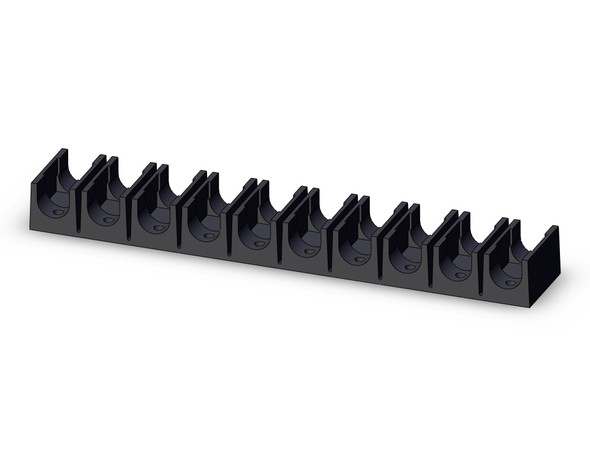 <h2>TMA, Multi-fitting Holder</h2><p><h3>The multi-tube connector series TM allows for easy loading and arrangement of tubing while also having a firm hold of tubing. The TM series uses a flame resistant polypropylene material and comes in the standard color black.<br>- </h3>- Multi-holder for securing KE series exhaust valve<br>- One-touch fitting can also be secured<br>- Material: Flame resistance polypropylene<br>- Color: Black<br>- <p><a href="https://content2.smcetech.com/pdf/Tmulti.pdf" target="_blank">Series Catalog</a>