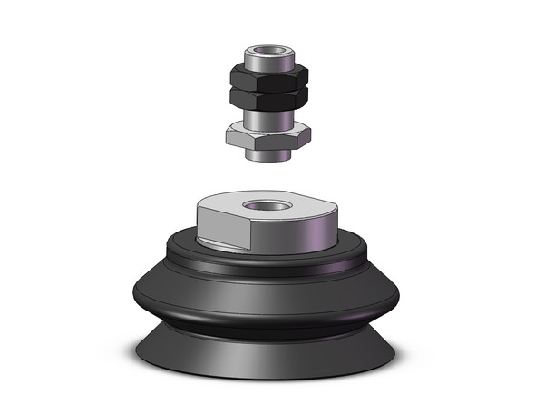 <h2>ZPT, Heavy Duty Flat w/Rib or Bellows Pad w/Adapter, Vertical Entry</h2><p><h3>The ZPT series suction cups are available in diameters from 2 to 125mm, 6-cup materials, and 4-cup designs (flat, flat with ribs, deep and bellows), to suit multiple applications. Vertical vacuum entry connections can be made via one-touch fittings or threaded connections. Optional buffers can be ordered with up to 50mm stroke.  SMC s ZP2 series vacuum pads are available in diameters from 2 to 340mm, and offer a variety of pad materials and designs. The ZP2 series was designed to standardize special products designed for the ZP series.  Pad types include: miniature cups, compact cups, nozzle cups, multi-bellows cups, sponge cups, mark-free cups, oval cup variations, and heavy-duty cup variations.  Optional buffers can be ordered with up to 100mm stroke.  The ZP3 line of suction cups has a compact pad and the buffer body has been shortened by as much as 2.2  when compared to the ZP series.  The optional buffer can be ordered with up to 20mm stroke.<br>-  </h3>- Heavy-duty flat with ribs or heavy-duty bellows pad with adapter<br>- Vertical vacuum inlet direction<br>- Pad diameter: 40, 50, 63, 80, 100, 125<br>- Pad material: NBR, FKM, EPR, silicone rubber, urethane rubber<p><a href="https://content2.smcetech.com/pdf/ZPT-ZPX_H-HB.pdf" target="_blank">Series Catalog</a>