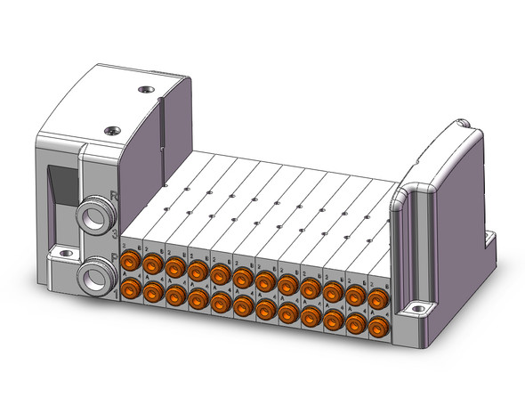 SMC SS0750-12N1SD0 3 port solenoid valve plug-in type stacking manifold
