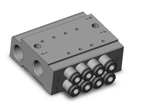SMC SS0755-04C4C 3 port solenoid valve plug lead base mount bar manifold
