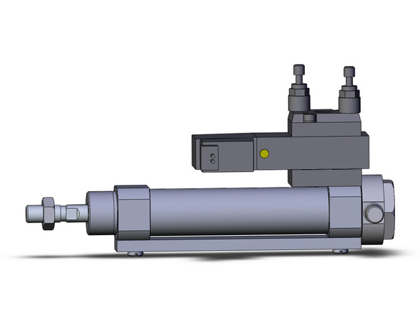 SMC CVM5T20-50-13LZ round body cylinder w/valve cylinder, valve mounted, dbl acting