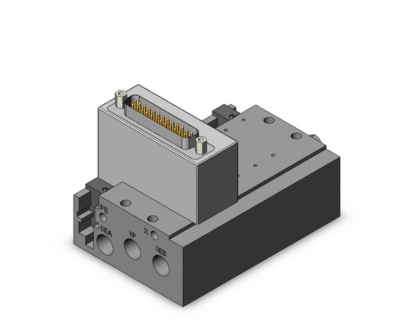 SMC SS5Y3-52RF1-04D-00T 4/5 port solenoid valve plug-in metal base