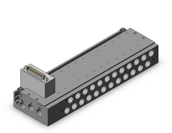 SMC SS5Y5-50RF1-12B-02T 4/5 port solenoid valve plug-in metal base