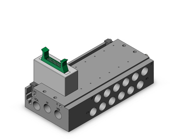 SMC SS5Y5-50RPG1-06D-02T 4/5 port solenoid valve plug-in metal base