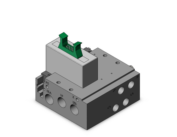 SMC SS5Y5-50RPH1-02D-01T 4/5 port solenoid valve plug-in metal base