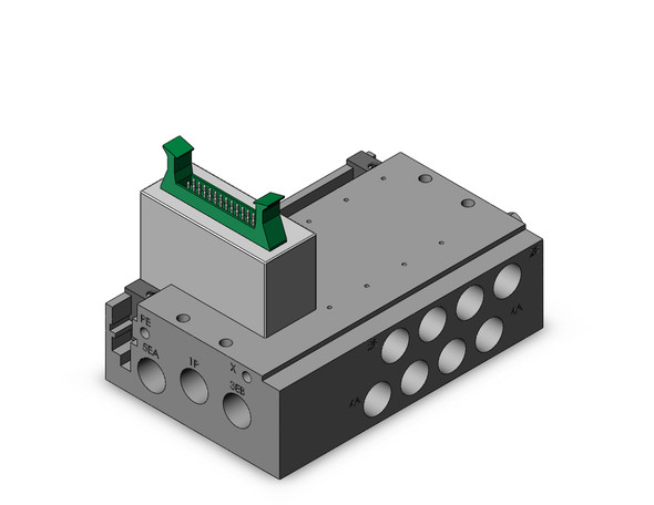 SMC SS5Y5-50RP1-04D-02T 4/5 port solenoid valve plug-in metal base