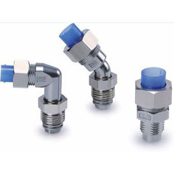 <h2>VCK, SUS316L, Stainless Steel Fitting</h2><p><h3></h3>- Available as straight connector, 40 degree and 90 degree swivel elbow<br>- Easy installation and removal in tight space<br>- G1/4  port size<br>- Applicable tubing OD: 6mm, 8mm, 10mm, 12mm<br>- <p><a href="https://content2.smcetech.com/pdf/VCC_Valve.pdf" target="_blank">Series Catalog</a>