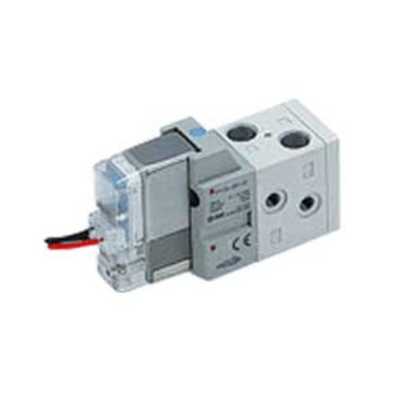 <h2>VF1000, 5 Port Solenoid Valve w/Rectifier</h2><p><h3>Series VF, a five port pilot solenoid valve, offers large flow capacity in a compact size. The VF is available in many variations including three types of manual override and four types of electrical entry. Common exhaust for main valve and pilot valve is also available.<br>- </h3>- 5 port pilot type valve<br>- Power consumption: 1.55W standard, 0.55W w/power saving circuit<br>- Built-in full-wave rectifier (AC)<br>- Ambinet temperature: Max. 50 C<br>- Enclosure: dust proof<p><a href="https://content2.smcetech.com/pdf/VF_New.pdf" target="_blank">Series Catalog</a>
