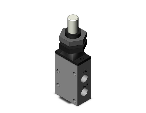 <h2>VM400, 400 Series, 3 Port Mechanical Valve</h2><p><h3>The VM series is a mechanical, poppet valve. Their compact size requires little mounting space. The VM series offers a wide variety of actuator styles and flow capacity up to 1.0 Cv.<br>- </h3>- Fluid: air<br>- Operating pressure: -100kPa to 1.0MPa<br>- Effective area (Cv): 7mm 2 (0.38)<br>- Ambient and fluid temperature: -5  to 60 C (no freezing)<br>- Port size (nominal size): Rc(PT) 1/8 (6A)<br>- <p><a href="https://content2.smcetech.com/pdf/VM_New.pdf" target="_blank">Series Catalog</a>