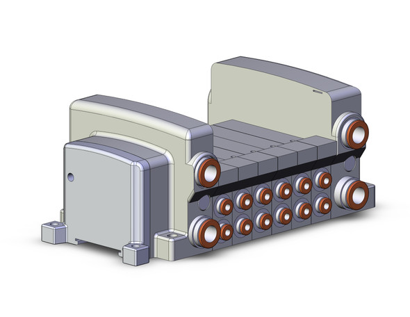 <h2>VV5QC21-S, 2000 Series, Base Mounted Manifold, Plug-in, Decentralized Wiring SI Unit (EX500)</h2><p><h3>The VQC series has five standard wiring packages bringing a world of ease to wiring and maintenance work, while the protective enclosures of three of them conform to IP67 standards for protection from dust and moisture. The use of multi-pin connectors to replace wiring inside manifold blocks provides flexibility when adding stations or changing manifold configuration. The VQC series has outstanding response times and long life.<br>- </h3>- Base mount EX500 type plug-in manifold for VQC2000 valves<br>- Protective enclosure conforms to IP67 for protection fromdust and moisture<br>- Gateway type serial transmission system<br>- Maximum 16 stations available as standard<br>- Optional DIN rail mount<br>- 18 port sizes available<br>- <p><a href="https://content2.smcetech.com/pdf/VQC1_2000.pdf" target="_blank">Series Catalog</a>