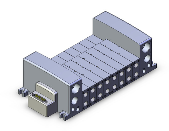 <h2>VV5QC41-**FD*, Base Mounted, Plug-in Unit, D-Sub Connector</h2><p><h3>The VQC series has five standard wiring packages bringing a world of ease to wiring and maintenance work, while the protective enclosures of three of them conform to IP67 standards for protection from dust and moisture. The use of multi-pin connectors to replace wiring inside manifold blocks provides flexibility when adding stations or changing manifold configuration. The VQC series has outstanding response times and long life.</h3>- For VQC4000 base mount, plug-in valves<br>- Conforms to IP40<br>- D-sub connector reduces labor while minimizing wiring and saving space<br>- 25 pin D-sub connector that conforms to MIL standards<br>- 1 to 12 stations available as standard<br>- <p><a href="https://content2.smcetech.com/pdf/VQC4.pdf" target="_blank">Series Catalog</a>