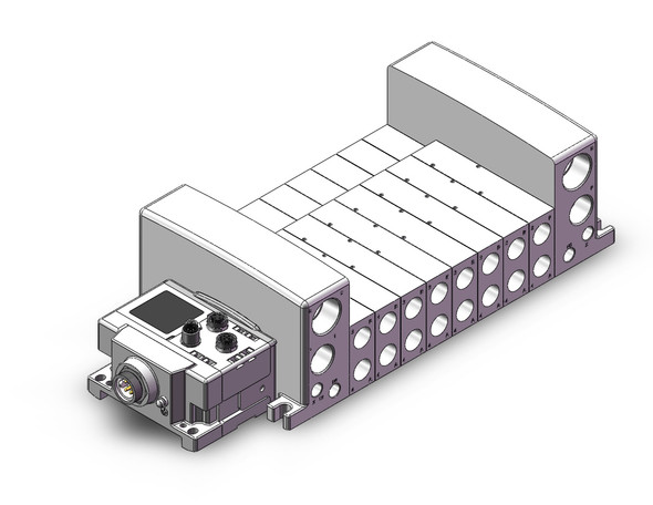 <h2>VQC4000 Manifold/Valve Assembly with EX600</h2><p><h3>The VQC series has five standard wiring packages bringing a world of ease to wiring and maintenance work, while the protective enclosures of three of them conform to IP67 standards for protection from dust and moisture. The use of multi-pin connectors to replace wiring inside manifold blocks provides flexibility when adding stations or changing manifold configuration. The VQC series has outstanding response times and long life.</h3>- Base mount EX600 type plug-in manifold for VQC4000 valves<br>- Protective enclosure conforms to IP67 for protection fromdust and moisture<br>- DeviceNet?äó, PROFIBUS DP and CC-Link, EtherNet/IP?äó, EtherCAT fieldbus protocols<br>- Maximum 12 stations available as standard<br>-  <p><a href="https://content2.smcetech.com/pdf/VQC4.pdf" target="_blank">Series Catalog</a>