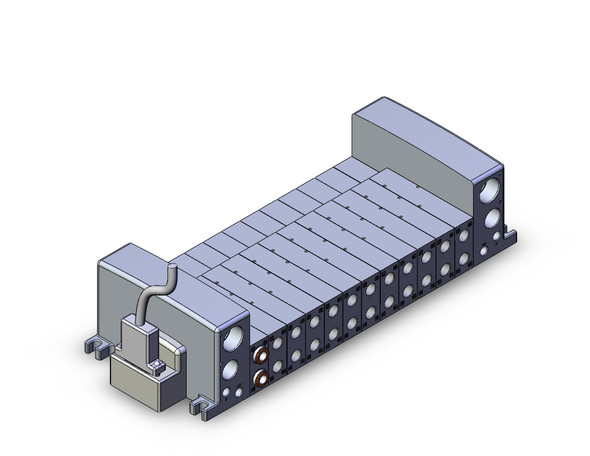 <h2>VV5QC41-**FD*, Base Mounted, Plug-in Unit, D-Sub Connector</h2><p><h3>The VQC series has five standard wiring packages bringing a world of ease to wiring and maintenance work, while the protective enclosures of three of them conform to IP67 standards for protection from dust and moisture. The use of multi-pin connectors to replace wiring inside manifold blocks provides flexibility when adding stations or changing manifold configuration. The VQC series has outstanding response times and long life.</h3>- For VQC4000 base mount, plug-in valves<br>- Conforms to IP40<br>- D-sub connector reduces labor while minimizing wiring and saving space<br>- 25 pin D-sub connector that conforms to MIL standards<br>- 1 to 12 stations available as standard<br>- <p><a href="https://content2.smcetech.com/pdf/VQC4.pdf" target="_blank">Series Catalog</a>