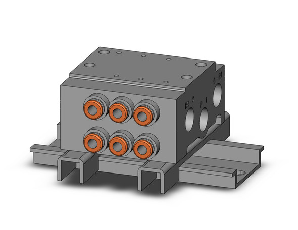 SMC VV5QZ15-03C4C-D0 4/5 port solenoid valve base mounted manifold