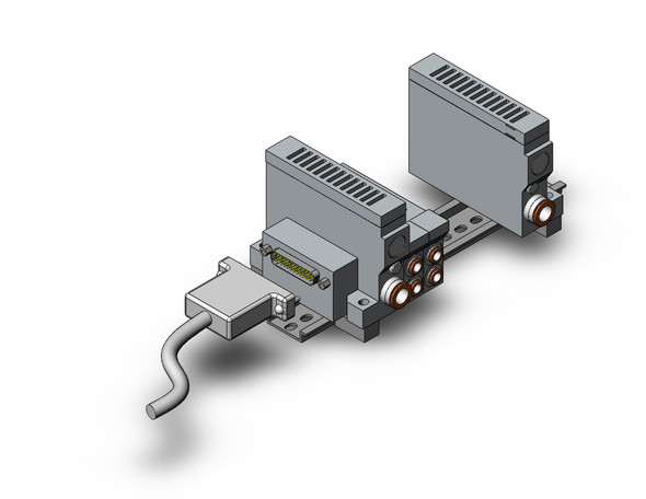 <h2>VV5Q21-F, 2000 Series, Base Mounted Manifold, Plug-in, D-sub Connector</h2><p><h3>VQ valves are ideal for applications requiring high speed, frequent operation, stable response time and long service life. Innovative mounting methods allow valves to be changed without entirely disassembling the manifold. Built-in one-touch fittings save piping time and labor.<br>- </h3>- Base mounted, plug-in type manifold for VQ2*0* valve<br>- D-sub connector (25 pin standard, 15 pin option)<br>- Top or side receptacle position<br>- Maximum 24 stations available as standard<br>- 12 port sizes available<br>- Optional DIN rail mount<br>- <p><a href="https://content2.smcetech.com/pdf/VQ.pdf" target="_blank">Series Catalog</a>