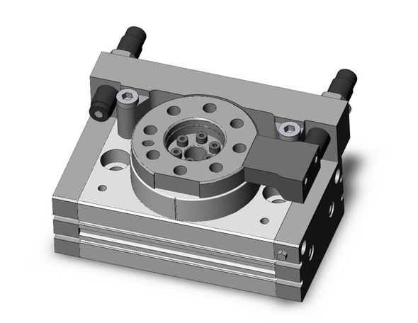 <h2>MSQ, Rotary Table, Rack &amp; Pinion, Shock Absorber</h2><p><h3>The MSQ compact rotary table is ideal for material transfer applications. It incorporates load bearings and a mounting face with a rack-and-pinion style rotary actuator. The seven sizes are 10, 20, 30, 50, 70, 100, and 200 with rotational adjustments from 0-190 degrees, and auto switch capability. Additional features include a hollow shaft and direct load mounting possibility.<br>- </h3>- Rotary table w/external shock absorber<br>- Four bore sizes available<br>- High precision or basic type available<br>- 90  and 180  rotation available<br>- Auto switch capable<br>- <p><a href="https://content2.smcetech.com/pdf/MSQ.pdf" target="_blank">Series Catalog</a>