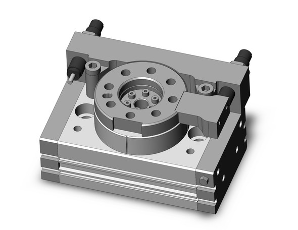 <h2>MSQ, Rotary Table, Rack &amp; Pinion, Shock Absorber</h2><p><h3>The MSQ compact rotary table is ideal for material transfer applications. It incorporates load bearings and a mounting face with a rack-and-pinion style rotary actuator. The seven sizes are 10, 20, 30, 50, 70, 100, and 200 with rotational adjustments from 0-190 degrees, and auto switch capability. Additional features include a hollow shaft and direct load mounting possibility.<br>- </h3>- Rotary table w/external shock absorber<br>- Four bore sizes available<br>- High precision or basic type available<br>- 90  and 180  rotation available<br>- Auto switch capable<br>- <p><a href="https://content2.smcetech.com/pdf/MSQ.pdf" target="_blank">Series Catalog</a>