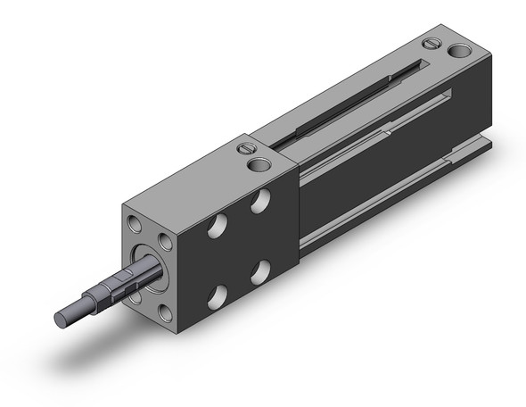 <h2>MTS, Precision Cylinder (Bores 12-40)</h2><p><h3>The MTS cylinder provides superior non-rotating accuracy and linear stability in a compact package. Traditional non-rotating cylinders typically can only hold position to within 0.5  and have inherent sealing problems. Integrating a ball spline as the rod bearing, this cylinder approximates the non-rotational accuracy of a guided cylinder without the added space requirements of external guide rods. In addition, a special rod seal design limits leakage to the equivalent of a round piston rod seal. An optional end lock retains the rod in the retracted position even in the event of loss of air pressure for added safety. Mounting can be done from four precisely machined faces with parallelism of less than 0.1mm.<br>- </h3>- High precision mounting<br>- Models with air cushion are standard<br>- Head side end locking available as standard<br>- 3 standard mounting positions<br>- 2 styles of rod end shapes are available<br>- Auto switch capable<br>- <p><a href="https://content2.smcetech.com/pdf/MTS.pdf" target="_blank">Series Catalog</a>