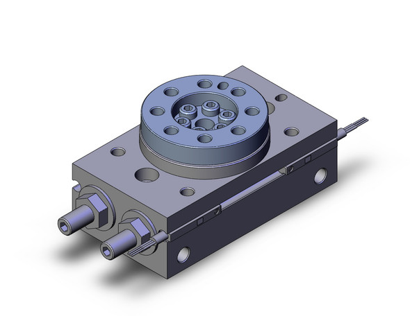 <h2>MSQ*1-7, Rotary Table Rack &amp; Pinion Type</h2><p><h3>The MSQ compact rotary table is ideal for material transfer applications. It incorporates load bearings and a mounting face with a rack-and-pinion style rotary actuator. The seven sizes are 10, 20, 30, 50, 70, 100, and 200 with rotational adjustments from 0-190 degrees, and auto switch capability. Additional features include a hollow shaft and direct load mounting possibility.<br>- </h3>- Compact rotary table, rack-and pinion type<br>- Sizes: 1, 2, 3, 7<br>- Universal mounting style<br>- Wiring and piping can be selected according to mounting conditions<br>- Angle adjustment range: 0 to 190<br>- <p><a href="https://content2.smcetech.com/pdf/MSQ.pdf" target="_blank">Series Catalog</a>