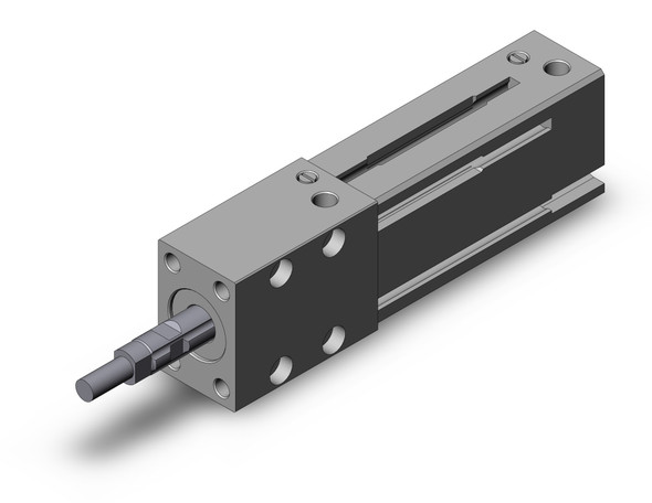 <h2>MTS, Precision Cylinder (Bores 12-40)</h2><p><h3>The MTS cylinder provides superior non-rotating accuracy and linear stability in a compact package. Traditional non-rotating cylinders typically can only hold position to within 0.5  and have inherent sealing problems. Integrating a ball spline as the rod bearing, this cylinder approximates the non-rotational accuracy of a guided cylinder without the added space requirements of external guide rods. In addition, a special rod seal design limits leakage to the equivalent of a round piston rod seal. An optional end lock retains the rod in the retracted position even in the event of loss of air pressure for added safety. Mounting can be done from four precisely machined faces with parallelism of less than 0.1mm.<br>- </h3>- High precision mounting<br>- Models with air cushion are standard<br>- Head side end locking available as standard<br>- 3 standard mounting positions<br>- 2 styles of rod end shapes are available<br>- Auto switch capable<br>- <p><a href="https://content2.smcetech.com/pdf/MTS.pdf" target="_blank">Series Catalog</a>