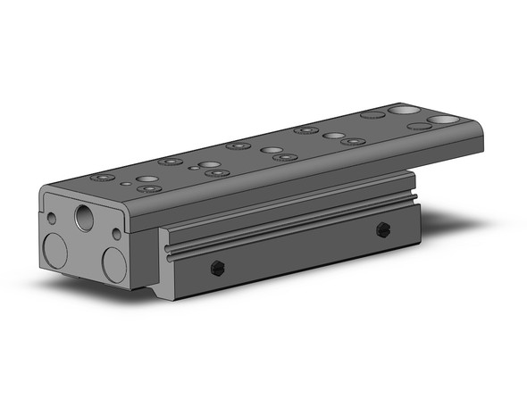 <h2>MXQ, Precision Slide Table (Recirculating Bearings) - Height Interchangeable with Legacy MXQ</h2><p><h3>The MXQ is the newest generation of precision slide tables integrated with hardened stainless steel guides and rails to isolate the load bearing from the movement of the dual rods and piston seals. The new MXQ is interchangeable in height dimension with the legacy style MXQ. Its recirculating ball bearings are matched by size to each slide table with a slight negative clearance resulting in greater accuracy. The MXQ s thinly formed special stainless steel slide table reduces thickness allowing for a larger guide pitch providing high rigidity. The slide table s reduced weigh also increases allowable kinetic energy. The stoppers and shock absorbers are positioned at the center axis to minimize load deflection. The dowel pin holes positioned on the center axis standardizes mounting conditions for the basic and symmetric styles. The end lock option prevents the slide table from dropping in vertical applications, enhancing safety in the event of air pressure loss.<br>- </h3>- Bore sizes: 6, 8, 12, 16, 20, 25 mm<br>- Height interchangeable with legacy style MXQ<br>- Repeatable positioning accuracy: +/-0.05 mm<br>- Stroke adjuster options: rubber, metal stopper or shock absorber<br>- End lock option in the event of air pressure loss<br>- PTFE grease or food grade grease option<br>- RoHS compliant<br>- Auto switch capable<br>- <p><a href="https://content2.smcetech.com/pdf/MXQ_A.pdf" target="_blank">Series Catalog</a>