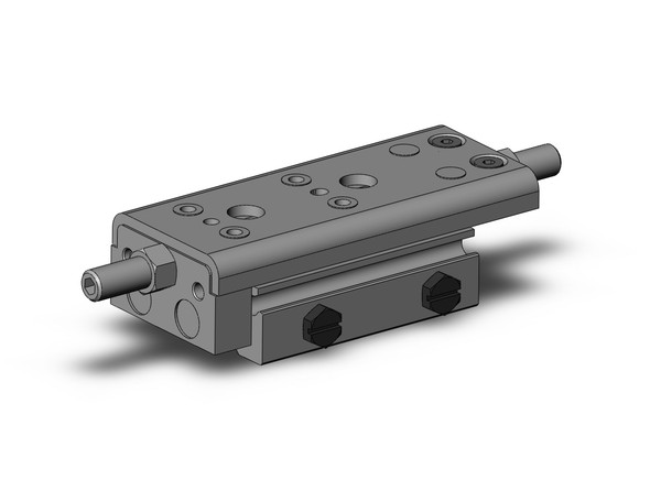 <h2>MXQ*A, Precision Slide Table (Recirculating Bearings) - Standard Double Ported</h2><p><h3>The MXQ*A is the newest generation of precision slide tables integrated with hardened stainless steel guides and rails to isolate the load bearing from the movement of the dual rods and piston seals. Its recirculating ball bearings are matched by size to each slide table with a slight negative clearance resulting in greater accuracy. The MXQ s thinly formed special stainless steel slide table reduces thickness allowing for a larger guide pitch providing high rigidity. The slide table s reduced weigh also increases allowable kinetic energy. The stoppers and shock absorbers are positioned at the center axis to minimize load deflection. The dowel pin holes positioned on the center axis standardizes mounting conditions for the basic and symmetric styles. The end lock option prevents the slide table from dropping in vertical applications, enhancing safety in the event of air pressure loss.<br>- </h3>- Bore sizes: 6, 8, 12, 16, 20, 25 mm<br>- Repeatable positioning accuracy: +/-0.05 mm<br>- Stroke adjuster options: rubber, metal stopper or shock absorber<br>- End lock option in the event of air pressure loss<br>- PTFE grease or food grade grease option<br>- RoHS compliant<br>- Auto switch capable<br>- <p><a href="https://content2.smcetech.com/pdf/MXQ_A.pdf" target="_blank">Series Catalog</a>