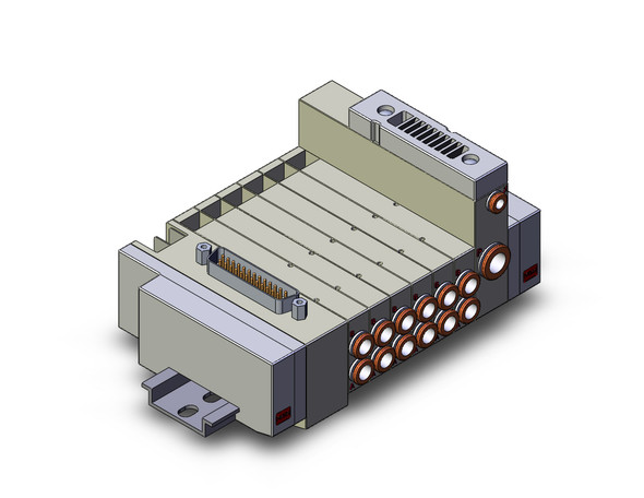 SMC SS5Y3-45FD-06URS-C6 Mfld, Base Mt, Din Rail Mt