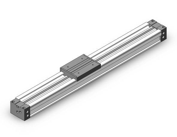 <h2>Rodless Cylinder, MY1C, Mechanically Jointed - Cam Follower Guide</h2><p><h3>The MY1C  Rodless Cylinders have a one-piece carriage and piston that runs its entire stroke length housed with an inner seal belt to maintain air pressure combined with an outer dust seal band to protect from contaminants. This design offers a compact footprint compared to rod-style cylinders. The integrated cam follower guide provides for smooth and precise slide table movement. Air cushions are standard and external shock absorbers are optional.</h3>- Bore sizes: 16, 20, 25, 32, 40, 50, 63 mm<br>- Stroke lengths: 100, 200, 300, 400, 500, 600, 700, 800, 900, 1000, 1200, 1400, 1600, 1800, 2000, 3000, 4000, 5000 mm<br>- Minimum operating pressure: 0.10 ~ 0.15 MPa (15 ~ 22 psi)<br>- Speed: 100~1000 mm/sec (w/o stroke adjustment bolt), 100~1500 mm/sec (external shock absorber)<br>- Long stroke option: up to 5000 mm (XB11), up to 3000 mm for 16 bore<br>- Auto switch capable<br>- <p><a href="https://content2.smcetech.com/pdf/MY1.pdf" target="_blank">Series Catalog</a>