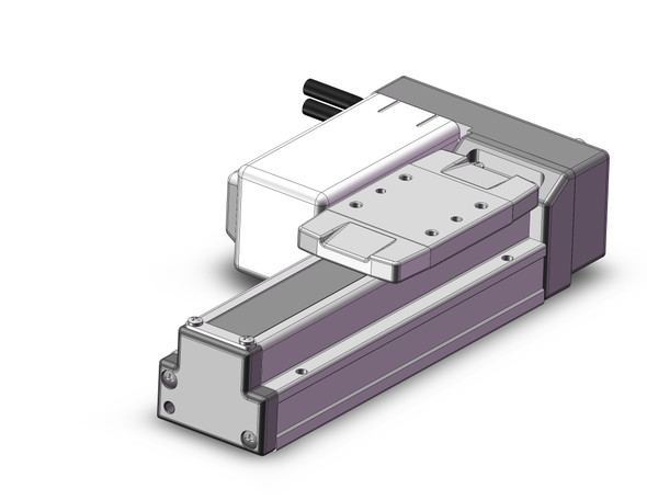 <h2>LEFS Electric Actuator, Slider Type, Ball Screw Drive</h2><p><h3>The original LEFS slider features an inline motor with a cover. Because the motor drives the ballscrew directly, additional cost of a belt and pulley system is avoided. The motor cover is taller than the load platform, so be aware of potential interference at the origin position.</h3>- Body sizes: 16, 25, 32, 40<br>- Maximum work load: 60 kg<br>- Maximum speed: 1200 mm/s (H lead, step motor, size 25 or larger)<br>- Stroke range: 50 to 1000 mm in 50 mm increments<br>- Positioning repeatability:  0.02 mm<br>- Motor types: high load step motor or high speed servo motor<br>- <p><a href="https://content2.smcetech.com/pdf/LEF_1.pdf" target="_blank">Series Catalog</a>