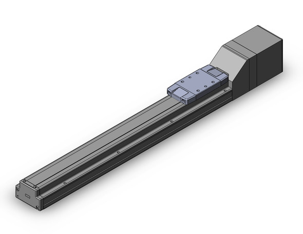 <h2>LEFS Electric Actuator, Slider Type, Ball Screw Drive</h2><p><h3>The original LEFS slider features an inline motor with a cover. Because the motor drives the ballscrew directly, additional cost of a belt and pulley system is avoided. The motor cover is taller than the load platform, so be aware of potential interference at the origin position.</h3>- Body sizes: 16, 25, 32, 40<br>- Maximum work load: 60 kg<br>- Maximum speed: 1200 mm/s (H lead, step motor, size 25 or larger)<br>- Stroke range: 50 to 1000 mm in 50 mm increments<br>- Positioning repeatability:  0.02 mm<br>- Motor types: high load step motor or high speed servo motor<br>- <p><a href="https://content2.smcetech.com/pdf/LEF_1.pdf" target="_blank">Series Catalog</a>