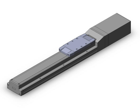 <h2>LEFS Electric Actuator, Slider Type, Ball Screw Drive</h2><p><h3>The original LEFS slider features an inline motor with a cover. Because the motor drives the ballscrew directly, additional cost of a belt and pulley system is avoided. The motor cover is taller than the load platform, so be aware of potential interference at the origin position.</h3>- Body sizes: 16, 25, 32, 40<br>- Maximum work load: 60 kg<br>- Maximum speed: 1200 mm/s (H lead, step motor, size 25 or larger)<br>- Stroke range: 50 to 1000 mm in 50 mm increments<br>- Positioning repeatability:  0.02 mm<br>- Motor types: high load step motor or high speed servo motor<br>- <p><a href="https://content2.smcetech.com/pdf/LEF_1.pdf" target="_blank">Series Catalog</a>