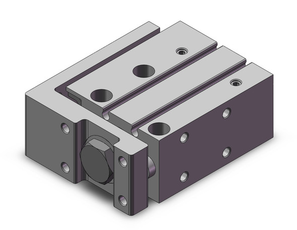 <h2>MXH, Narrow Width Precision Slide Table (Recirculating Bearings)</h2><p><h3>The MXH narrow width precision slide table incorporates recirculating bearings to its new linear guide system to increase rigidity by expanding the width where the load bearings come in contact with the linear guide. The new linear guide system also increases allowable pitch moment by 170%, yaw moment by 210% and roll moment by 240% as well as reduces its weight by as much as 19% from the previous model. Its narrow width footprint allows for multiple units to be mounted adjacently for applications with tight space constraints.</h3>- Bore sizes: 6, 10, 16, 20 mm<br>- Special (non-standard) porting option<br>- Rubber bumpers<br>- RoHS compliant<br>- Auto switch capable<br>- <p><a href="https://content2.smcetech.com/pdf/MXH_Z.pdf" target="_blank">Series Catalog</a>