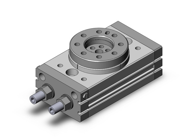 <h2>MSQXB, Low-Speed Rotary Table Rack &amp; Pinion</h2><p><h3>The MSQ compact rotary table is ideal for material transfer applications. It incorporates load bearings and a mounting face with a rack-and-pinion style rotary actuator. The seven sizes are 10, 20, 30, 50, 70, 100, and 200 with rotational adjustments from 0-190 degrees, and auto switch capability. Additional features include a hollow shaft and direct load mounting possibility.<br>- </h3>- Low speed rotary table<br>- Rotation time adjustment range: 1 to 5 (s/90 )<br>- Dimensions compatible with the MSQ series<br>- Smooth motion without stick-slip phenomenon<p><a href="https://content2.smcetech.com/pdf/CRQ2X.pdf" target="_blank">Series Catalog</a>