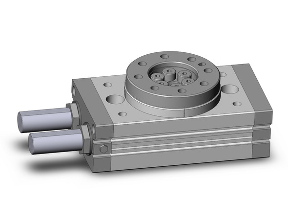 <h2>MSQ*10~200, Rotary Table, Rack &amp; Pinion, Basic &amp; High Precision</h2><p><h3>The MSQ compact rotary table is ideal for material transfer applications. It incorporates load bearings and a mounting face with a rack-and-pinion style rotary actuator. The seven sizes are 10, 20, 30, 50, 70, 100, and 200 with rotational adjustments from 0-190 degrees, and auto switch capability. Additional features include a hollow shaft and direct load mounting possibility.<br>- </h3>- Rack   Pinion style, rotary table-basic type<br>- Seven bore sizes available<br>- Direct load mounting possible<br>- Adjustment from one direction<br>- Auto switch capable<br>- <p><a href="https://content2.smcetech.com/pdf/MSQ.pdf" target="_blank">Series Catalog</a>