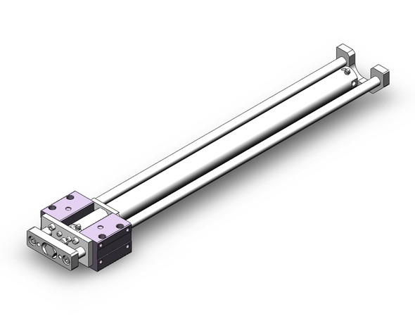 <h2>MGCM Compact External Guided Cylinder, Slide Bearing</h2><p><h3>The MGCM integrates a round body cylinder for its power source with external guide rods to isolate the load bearing from the movement of the actuator s rod and seals for a compact and light weight unit. The carbon steel alloy slide bearing provides lateral stability protecting it from side load impacts. It is designed with air cushions at the end of stroke for maximum kinetic energy absorption. Non-rotating accuracy ranging from +/-0.04  for 50 mm bore to +/-0.07  for 20 mm bore. Air cushions as standard.<br>- </h3>- Bore sizes: 20, 25, 32, 40, 50 mm<br>- Available in basic or front flange mounting<br>- Adjustable stroke option, extent cycle (XC8)<br>- Adjustable stroke option, retract cycle (XC9)<br>- Dual stroke option, single rod (XC11)<br>- Auto switch capable<br>- <p><a href="https://content2.smcetech.com/pdf/MGC.pdf" target="_blank">Series Catalog</a>