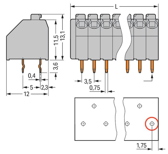 Wago 250-203/000-012 Pack of 100