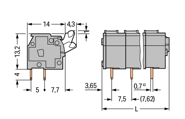 Wago 255-507/000-009/999-950 Pack of 20