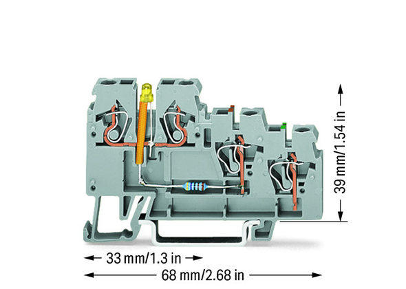 Wago 270-585/281-507 3-conductor actuator LED tb  Pack of 50