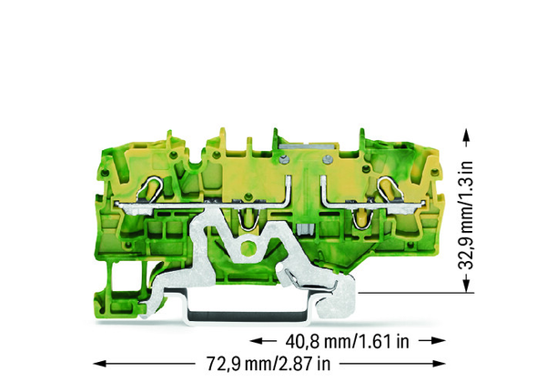 Wago 2002-1907 2-conductor ground terminal block