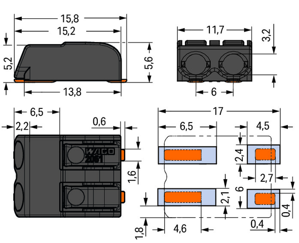 Wago 2061-622/998-404 Pack of 700