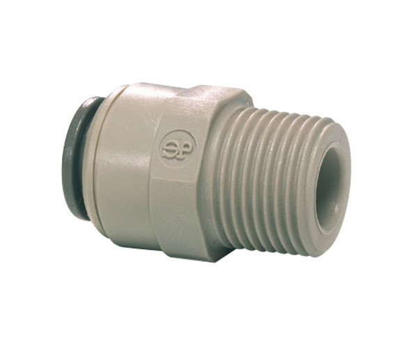 John Guest PI010822S Gray Acetal Male Connector 1/4 x 1/4 NPTF  Pack of 10